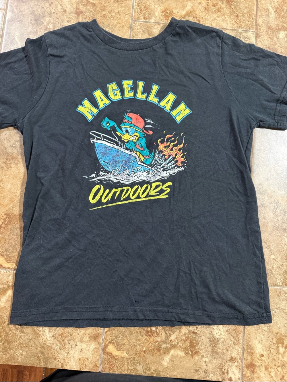Magellan Outdoors Outdoors Youth Black Graphic Swim Tee